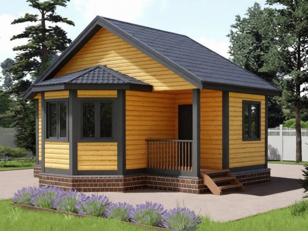 Сруб бани 6х7 из профилированного бруса под ключ