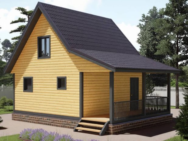 Баня из бруса 6х8 с мансардой под ключ