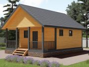 Баня из бруса 6х8 с террасой