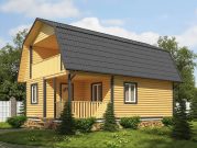 Двухэтажная баня из бруса 6х9 с мансардой