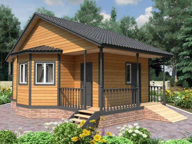 Сруб бани 6х9 из бруса с комнатой отдыха под ключ