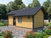 Баня 5 на 5 с беседкой под одной крышей