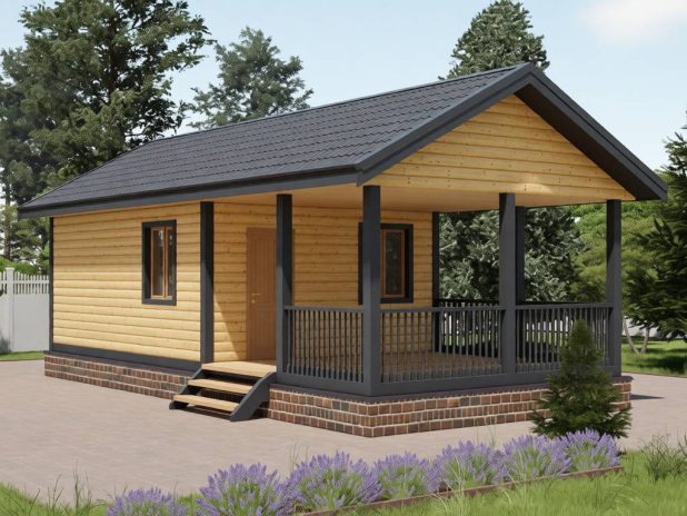 Баня из бруса 5 на 6 с беседкой под ключ