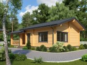 Одноэтажная баня 7 на 10 с террасой