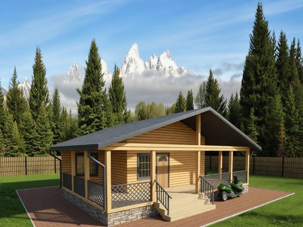 Баня из бруса 8х10 с террасой под ключ