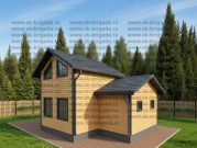 Сруб бани в полтора этажа