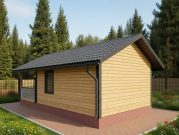 Одноэтажная баня из бруса 4х8