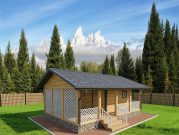 Одноэтажная баня из бруса 5х7