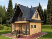 Баня 6 на 6 с 3 фронтонами