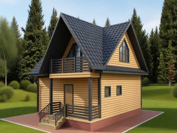 Баня 6 на 6 с 3 фронтонами под ключ