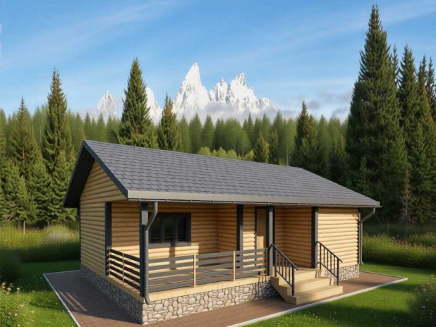 Баня из бруса 6 на 9 с террасой под ключ