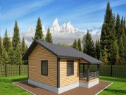 Баня с беседкой под одной крышей