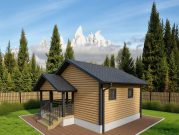 Баня 6х6 с беседкой