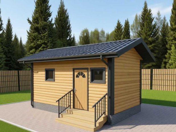 Одноэтажная баня из бруса 2,5 на 5 под ключ