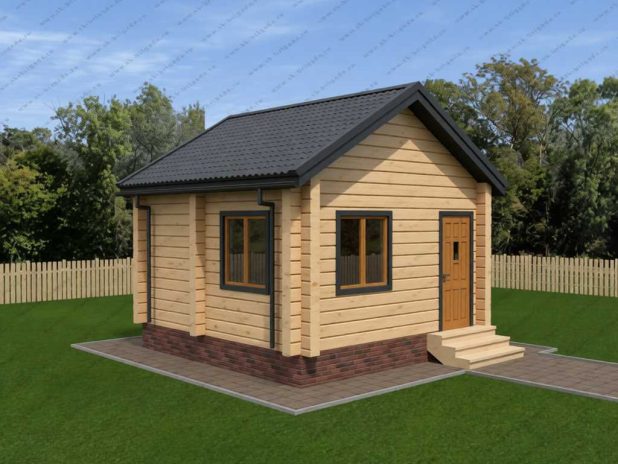 Одноэтажная баня из бруса 4 на 4 под ключ