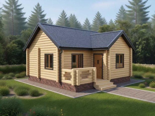 Баня из бруса 7х7 с террасой под ключ