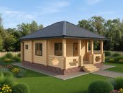 Баня из бруса 5х6 с террасой