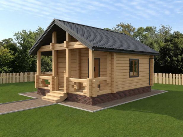 Баня из бруса 5х7 с туалетом и душем под ключ