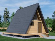 Дом - шалаш 6х6 в стиле А-фрейм