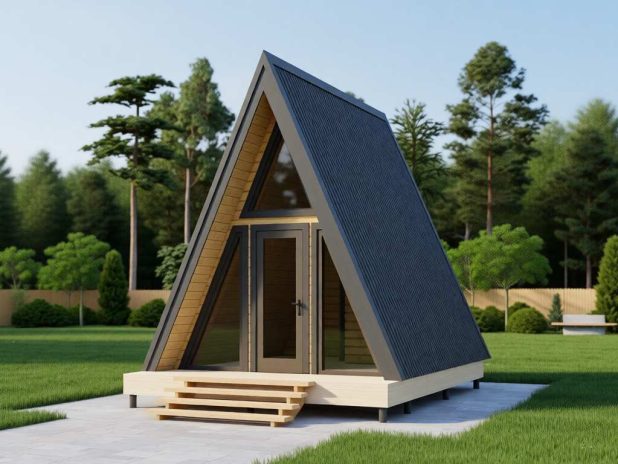 Каркасный дом 4х4 в стиле А-фрейм