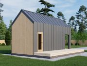 Барнхаус 3х8 с террасой сбоку