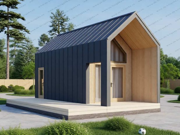 Барнхаус 3х8 с террасой