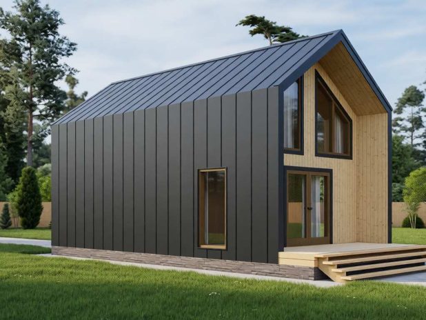 Каркасный дом 5х8 в стиле Барнхаус