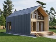 Двухэтажный дом в стиле барнхаус с террасой и вторым светом