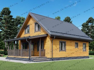 Каркасный дом 8х10 с мансардой и террасой