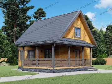 Каркасный дом с большой террасой