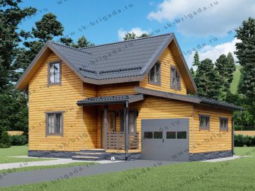 Каркасный дом 7х10 с гаражом