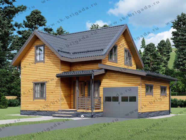 Каркасный дом 7х10 с гаражом