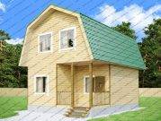 Одноэтажный деревянный дом 6 на 8 с мансардой
