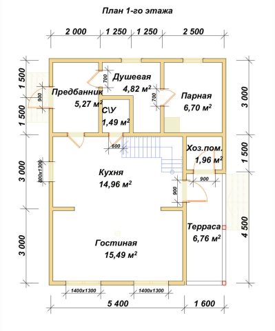 Планировка 1 этажа
