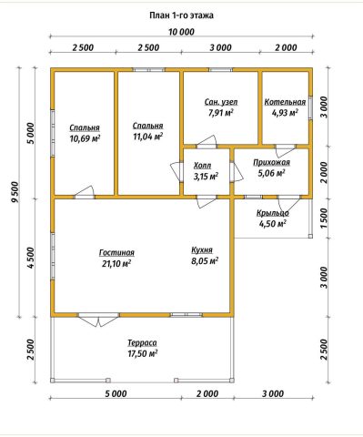 Планировка 1 этажа