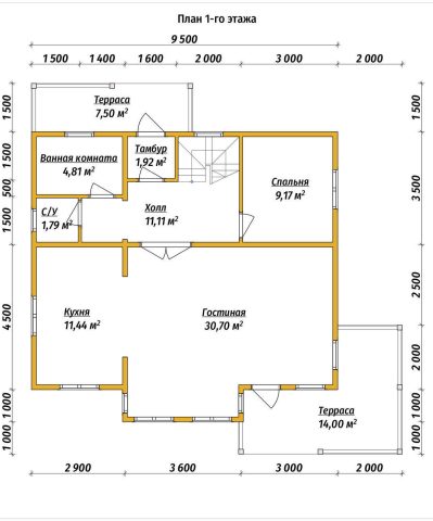 Планировка 1 этажа