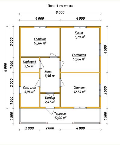 Планировка 1 этажа