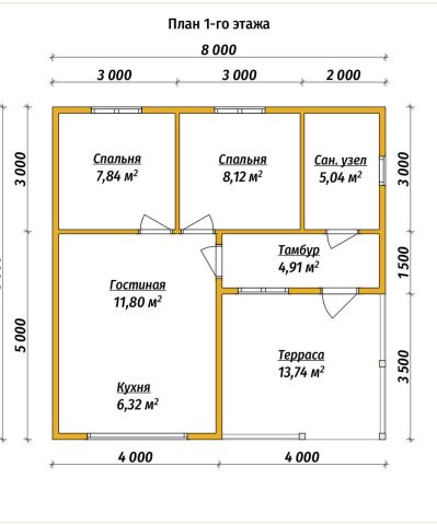 Планировка 1 этажа