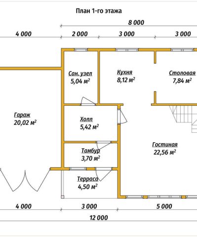 Планировка 1 этажа