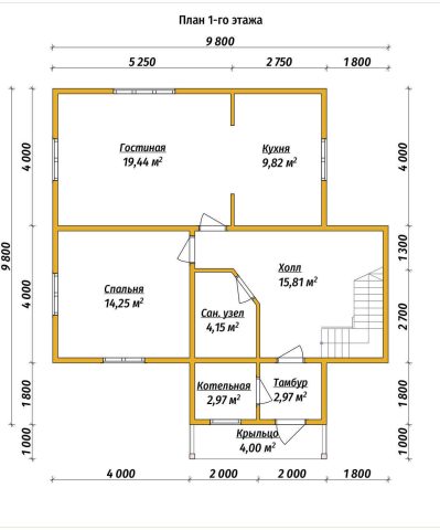 Планировка 1 этажа