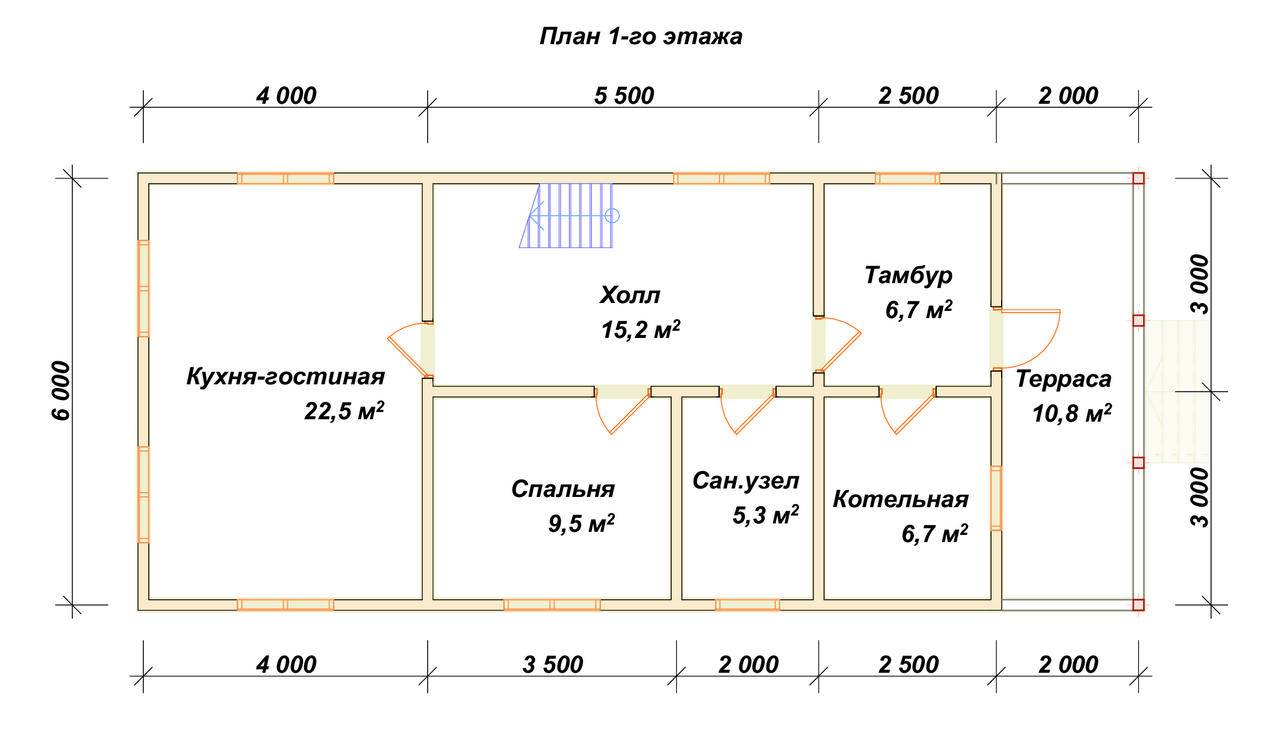 Двухэтажный каркасный дом 6 на 12 – проект, цена и планировка