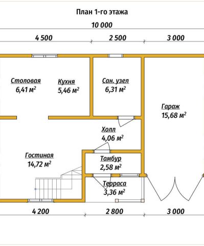 Планировка 1 этажа